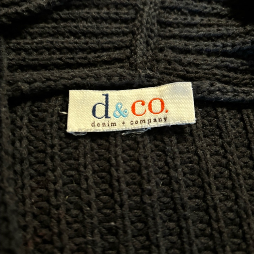Black Ribbed Cardigan with Pockets - Picture 4 of 6